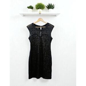 Express Black Sleeveless Sequined Party Dress S